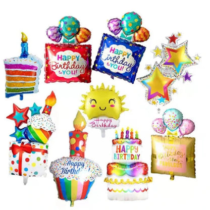 Rainbow Moon & Cloud Cake Gift Box Balloon – 1pc Aluminum Cartoon Birthday Party Decoration