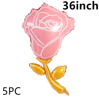 5PC Sunflower Daisy Rose Tulip Helium foil balloons Theme party decoration Mother's valentinesDay wedding Birthday dcorations