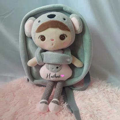 3D Koala & Panda Plush Kids Backpack – Personalized Cartoon School Bag for Boys & Girls