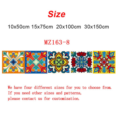 Colorful Pattern Ceramic Tiles Wall Sticker Tables Bathroom Kitchen Home Decor Wall Decals Waterproof Peel & Stick PVC Art Mural