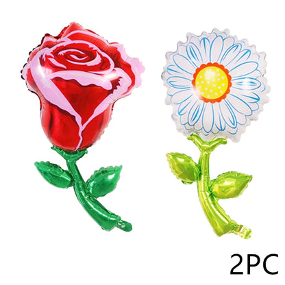5PC Sunflower Daisy Rose Tulip Helium foil balloons Theme party decoration Mother's valentinesDay wedding Birthday dcorations