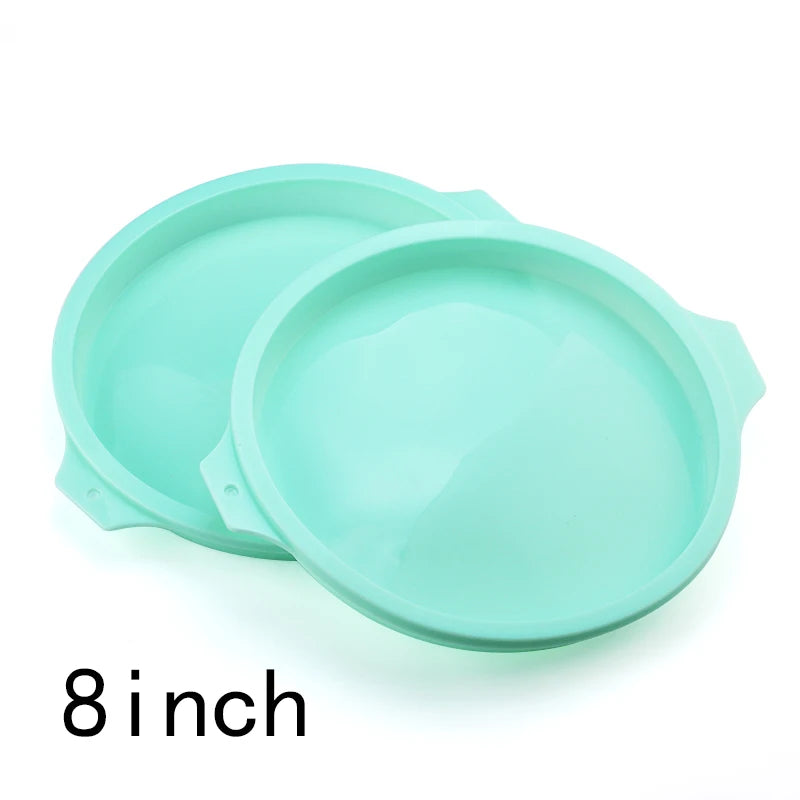 FAIS DU 2-8pcs Silicone Cake Pan 4/6/8inch Round Cake Layer Set Silicone Bakeware Mold for Baking Tools Rainbow Cake and Mousse