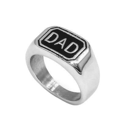 Classic Dad Ring Stainless Steel Engraved DAD Biker Men's Jewelry Father's Day Gift SWR1002