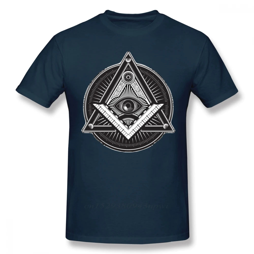 Illuminati T Shirt Illuminati T-Shirt Classic Short Sleeves Tee Shirt Graphic 3xl Male Funny 100% Cotton Tshirt