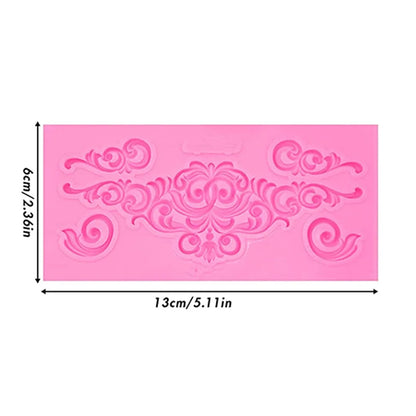 Baroque Style Curlicues Scroll Lace Fondant Silicone Mold Cake Border Decoration Cupcake Top Decoration Mold
