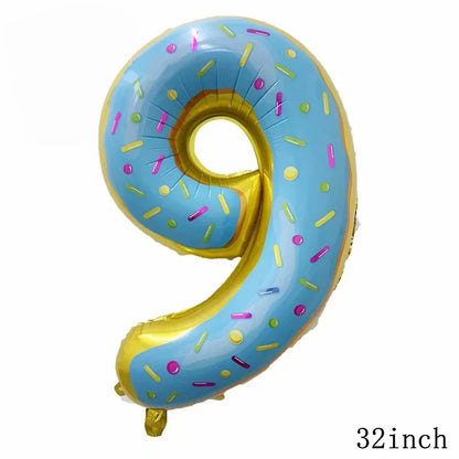 32Inch Donut globos Foil Balloon Fruit Ice Cream Helium Balloon Birthday Party Decoration Kids Toy Sweet Digital baby shower