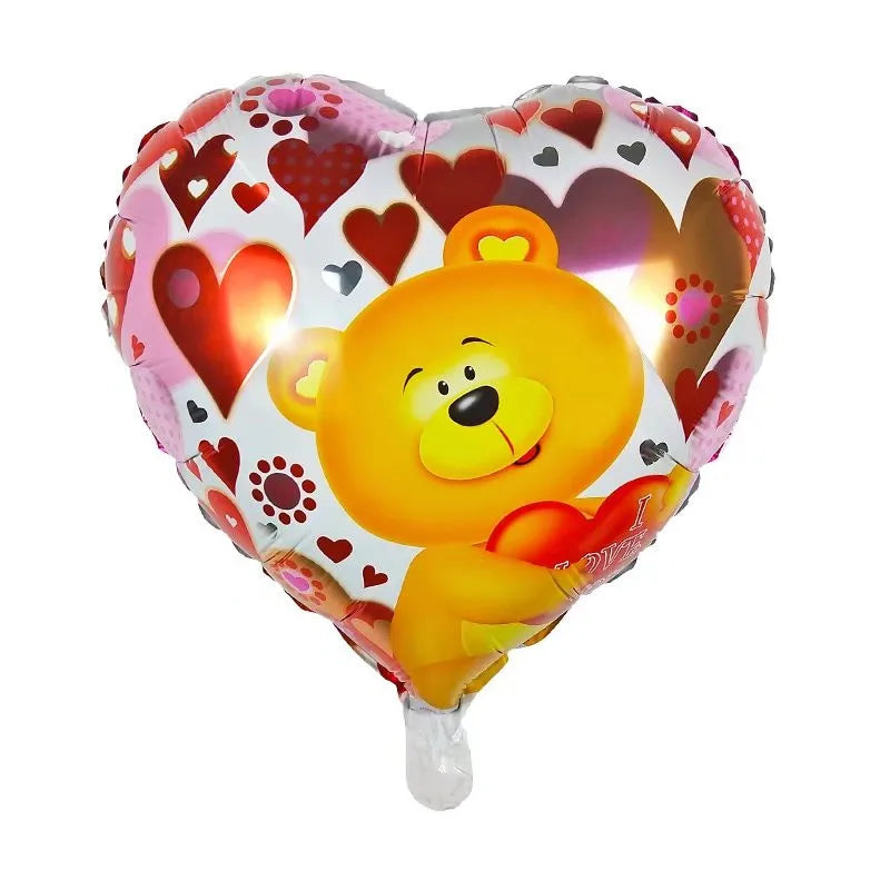 50‑Pack 18" Valentine’s Day Heart Foil Balloons – “I Love You” Helium Wedding & Romantic Party Decorations