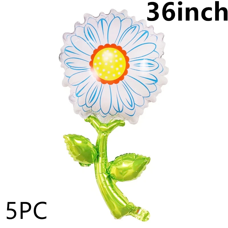 5PC Sunflower Daisy Rose Tulip Helium foil balloons Theme party decoration Mother's valentinesDay wedding Birthday dcorations
