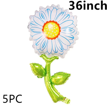 5PC Sunflower Daisy Rose Tulip Helium foil balloons Theme party decoration Mother's valentinesDay wedding Birthday dcorations