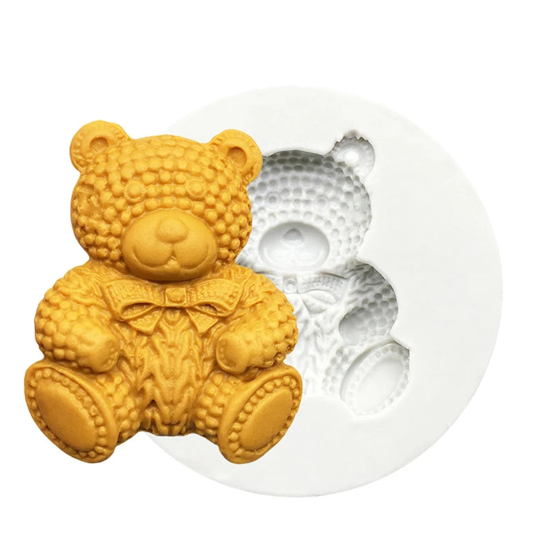 Cute Bear Silicone Sugarcraft Mold Resin Tools Cupcake Baking Mould Fondant Cake Decorating Tools