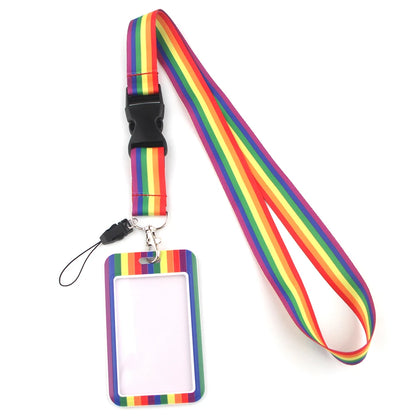 LGBT Gay Rainbow Strap Lanyard for Card ID Badge, Key Chain Key DZ1279
