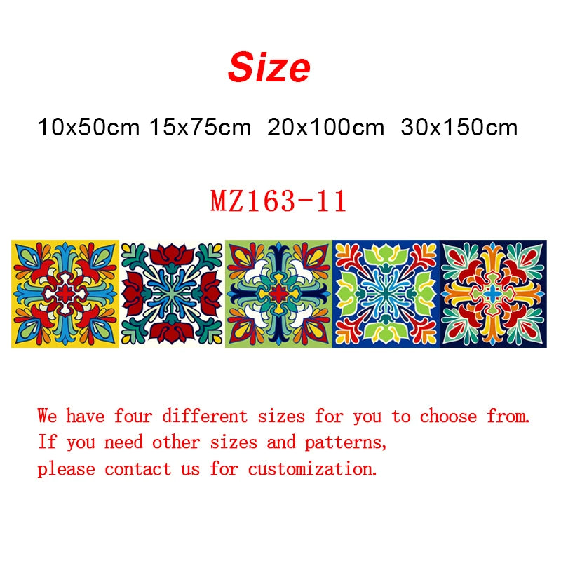 Colorful Pattern Ceramic Tiles Wall Sticker Tables Bathroom Kitchen Home Decor Wall Decals Waterproof Peel & Stick PVC Art Mural