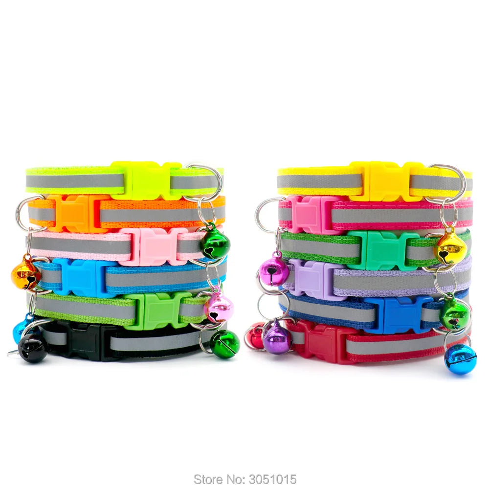 100Pcs Dog Collar With Bells Adjustable
