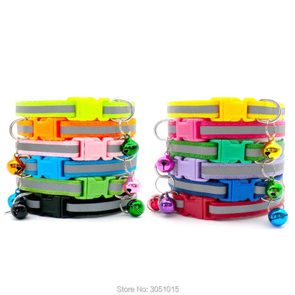 100Pcs Dog Collar With Bells Adjustable