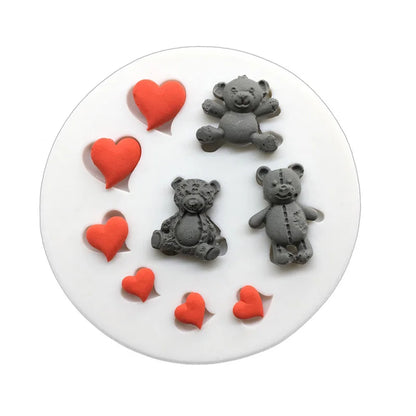 Cute Bear Silicone Sugarcraft Mold Resin Tools Cupcake Baking Mould Fondant Cake Decorating Tools