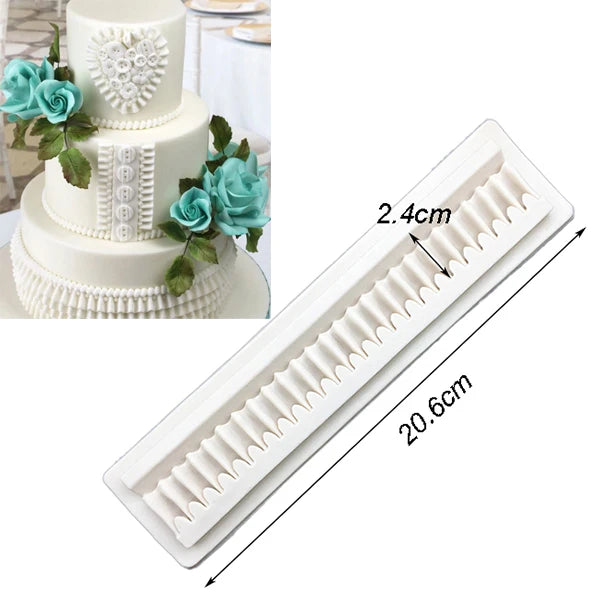 Pearl Rope Wave Flower Gemstone Shape Cake Side Lace Silicone Sugarcraft Mold Fondant Cake Decorating Tools