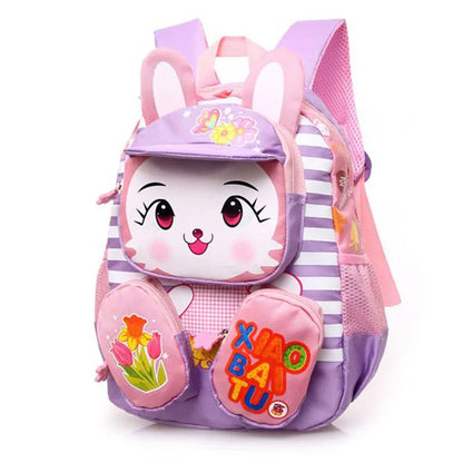 3D Rabbit & Tiger Kids Backpack – Cute Animal School Bag for Kindergarten & Preschool