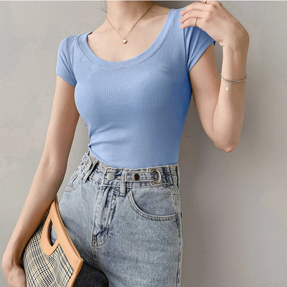 Women Cotton T Shirt Summer  Slim Top   16 Colors