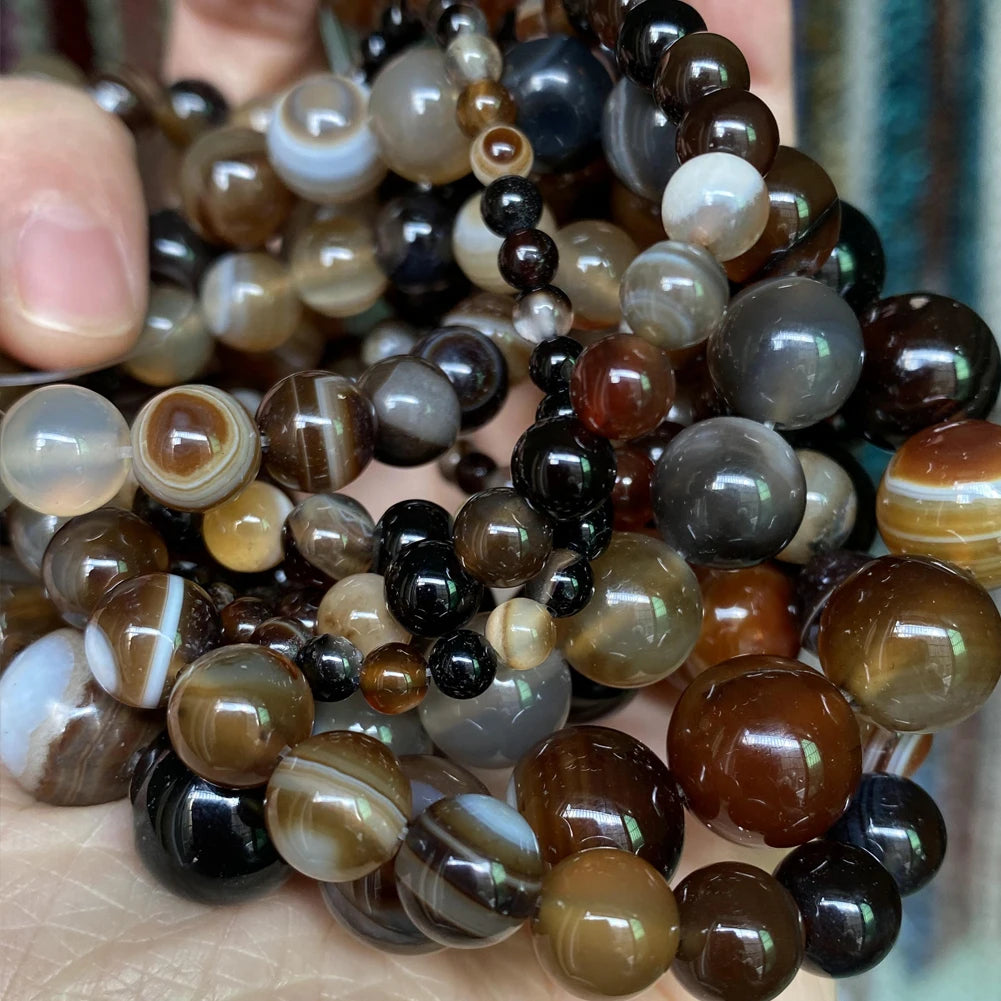 Natural Stone Beads 4-10mm Amethysts Lava Turquoises Agates Jades Garnet Quartzs Beads For Jewelry Making DIY Bracelet Necklace