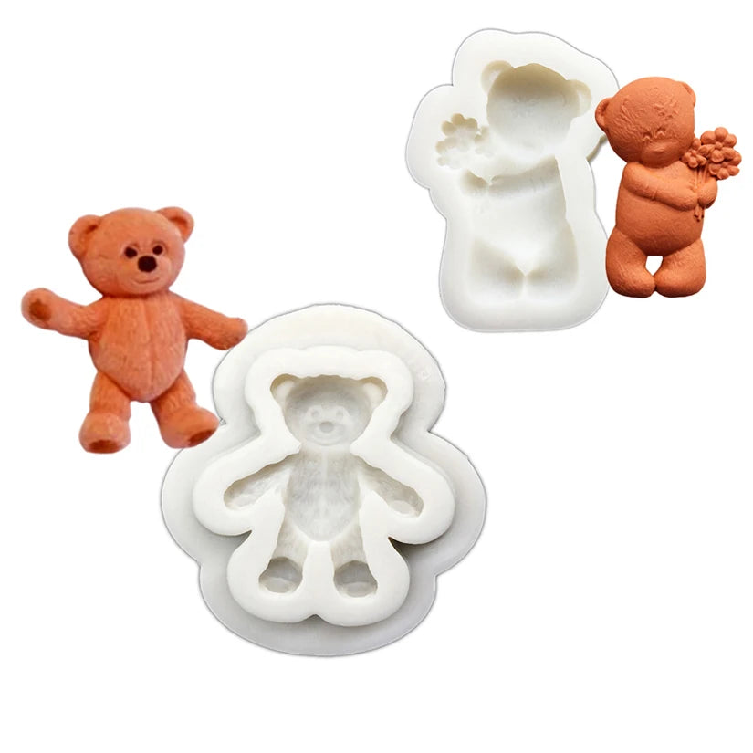 Cute Bear Silicone Sugarcraft Mold Resin Tools Cupcake Baking Mould Fondant Cake Decorating Tools