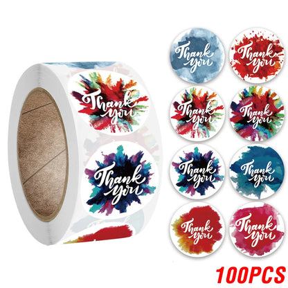 100-500 Pcs Thank You Stickers Cute Pink Gold Labels For Small Business Or Wedding Gift Decor Sticker Stationery Supplies
