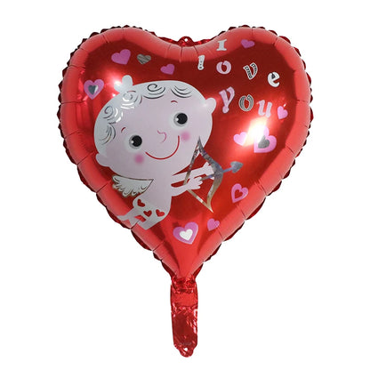 50‑Pack 18" Valentine’s Day Heart Foil Balloons – “I Love You” Helium Wedding & Romantic Party Decorations