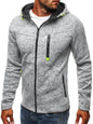 Men's Full Zip Hoodie Solid Color Zipper Hooded Daily Fitness Basic Thin Fleece Hoodies Sweatshirts Long Sleeve Blue Gray Black