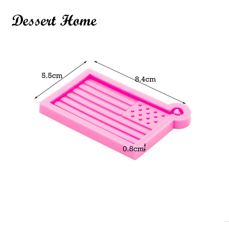 American Flag Silicone Mold – Shiny USA Resin Mold for Keychains & Jewelry Making