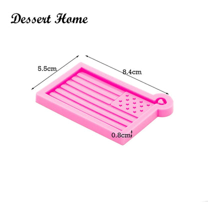 American Flag Silicone Mold – Shiny USA Resin Mold for Keychains & Jewelry Making
