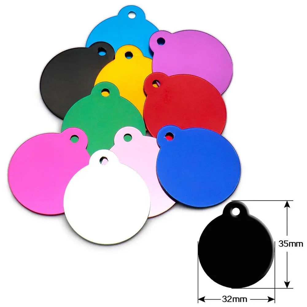 Random Mix 100pcs Aluminum Blank Dog Cat ID Pendant Engravable Ornament Tag Plates
