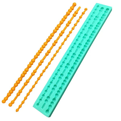 Pearl Rope Wave Flower Gemstone Shape Cake Side Lace Silicone Sugarcraft Mold Fondant Cake Decorating Tools