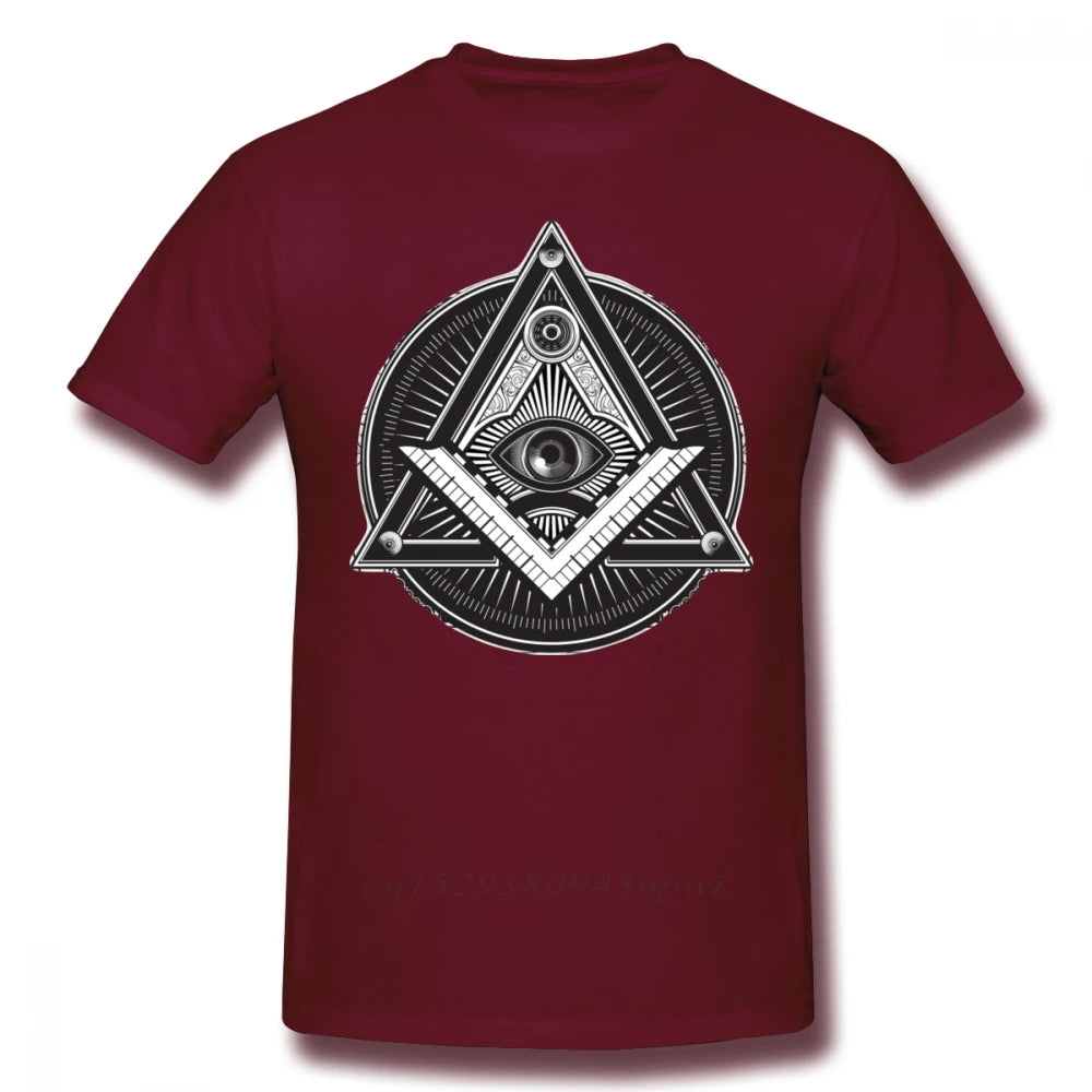 Illuminati T Shirt Illuminati T-Shirt Classic Short Sleeves Tee Shirt Graphic 3xl Male Funny 100% Cotton Tshirt