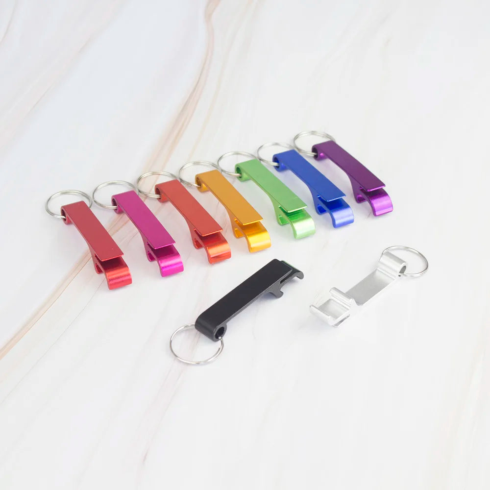 Lot 100pcs Free Customized Aluminium Portable Can Opener Key Chain Ring Can Opener Restaurant Promotion Giveaway  Logo Gifts