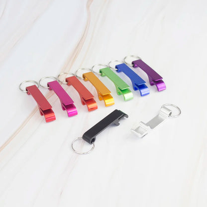 Lot 100pcs Free Customized Aluminium Portable Can Opener Key Chain Ring Can Opener Restaurant Promotion Giveaway  Logo Gifts