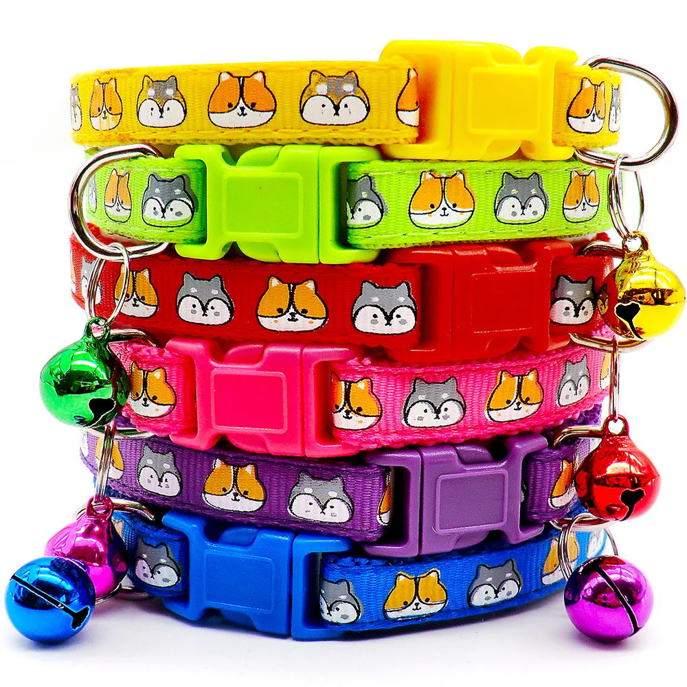 100Pcs Dog Collar With Bells Adjustable