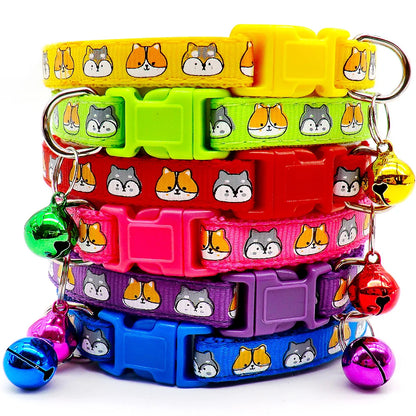 100Pcs Dog Collar With Bells Adjustable