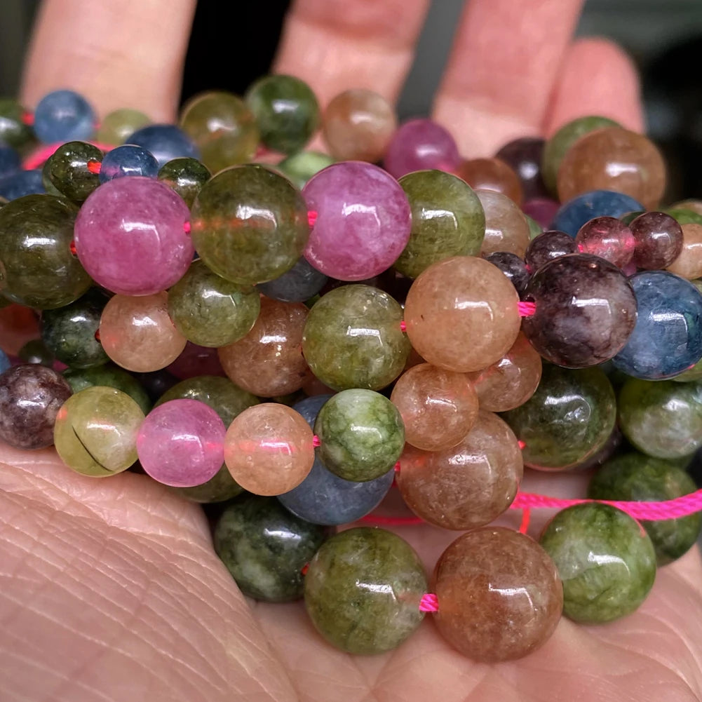 Natural Stone Beads 4-10mm Amethysts Lava Turquoises Agates Jades Garnet Quartzs Beads For Jewelry Making DIY Bracelet Necklace