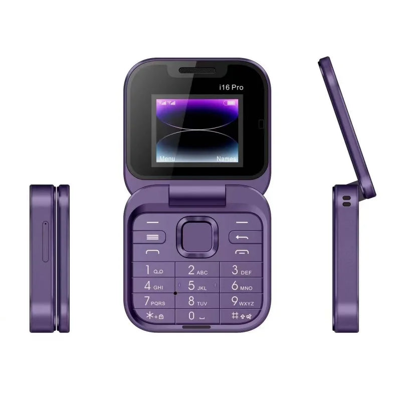 I16 Pro Dual Sim Non-Smartphone I16 Flip Phone Button Elderly 2g Phone  Feature F15 Mini Folding Mobile Phone