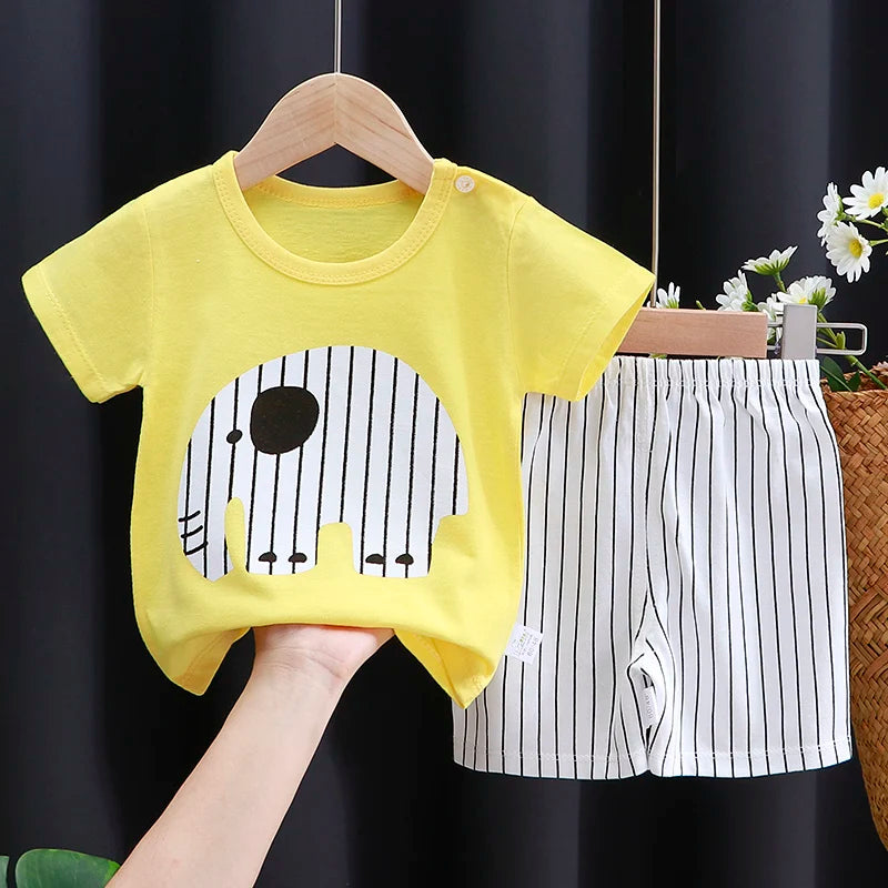 Kids Clothes Set Baby Boy/Girl T-Shirt + Shorts Summer Clothing