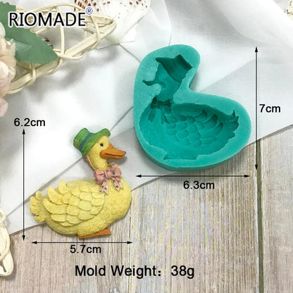 Animal Silicone Mold Duck Dog Sheep Milk Cow Model Cookies Chocolate Baking Fondant Cake Tools For Resin Plaster Craft Mould