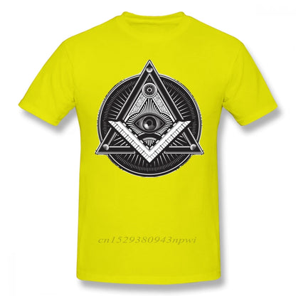 Illuminati T Shirt Illuminati T-Shirt Classic Short Sleeves Tee Shirt Graphic 3xl Male Funny 100% Cotton Tshirt