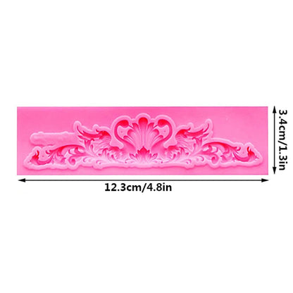 Baroque Style Curlicues Scroll Lace Fondant Silicone Mold Cake Border Decoration Cupcake Top Decoration Mold
