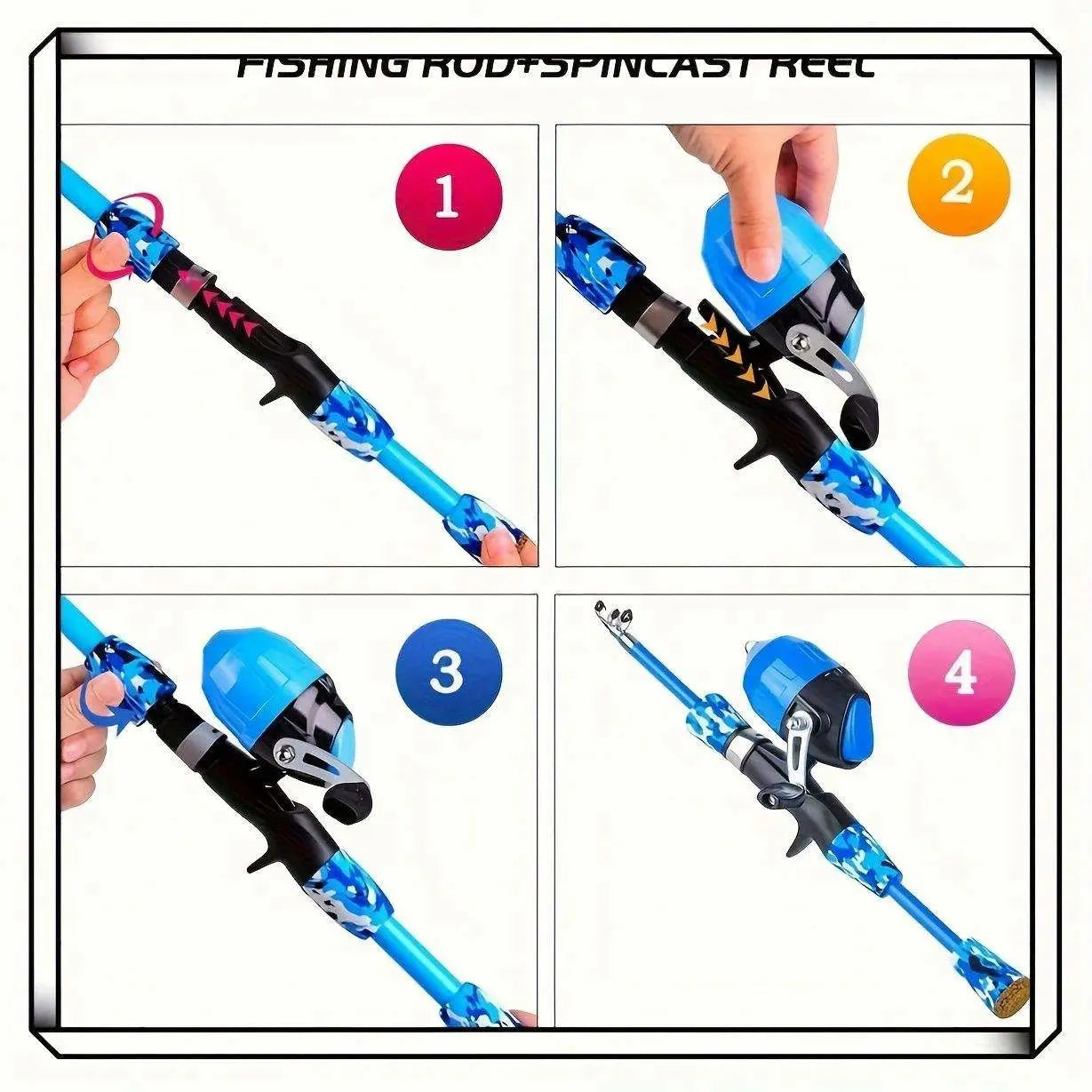 Popular 4 Section Fishing Rod for Children Fishing Sensitive Children Fishing Rod and Reel Set