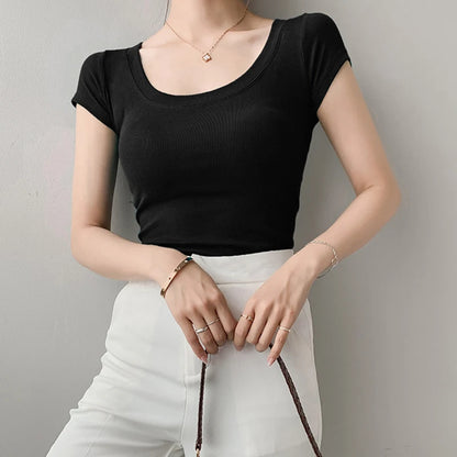 Women Cotton T Shirt Summer  Slim Top   16 Colors
