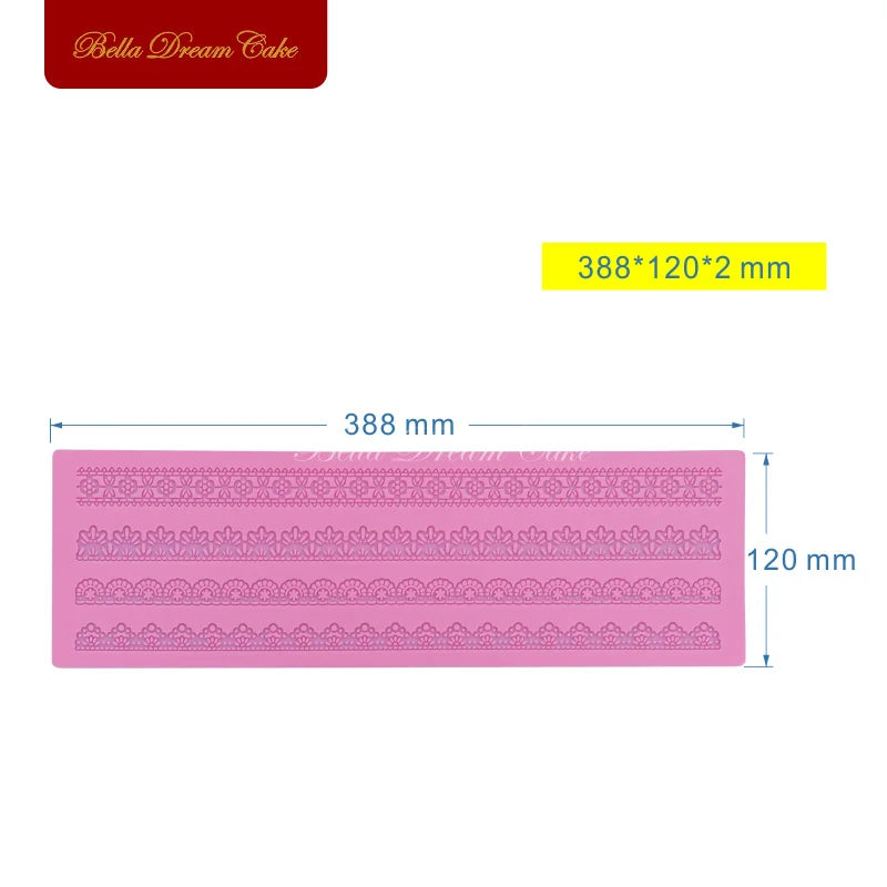 Sugracraft Lace Mold Cake Border Decoration Lace Mat for Fondant Wedding Cake Decorating Cake Decorating Tools Bakeware