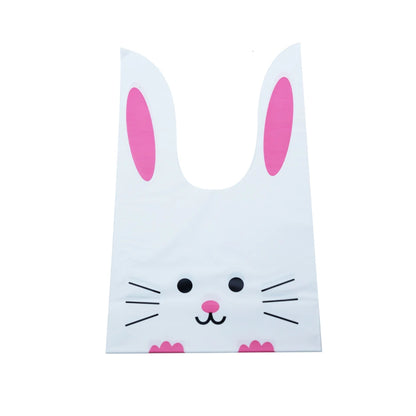 20PCS Kids Birthday Party Decoration Easter Carrot Candy Bag Easter Rabbit Gift Bag Candy Cones Transprant Plastic Bag
