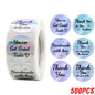 500pcs Rainbow Laser Thank You Stickers 1inch Small Business Stickers Adhesive Labels for Boutiques Wrapping Supplies