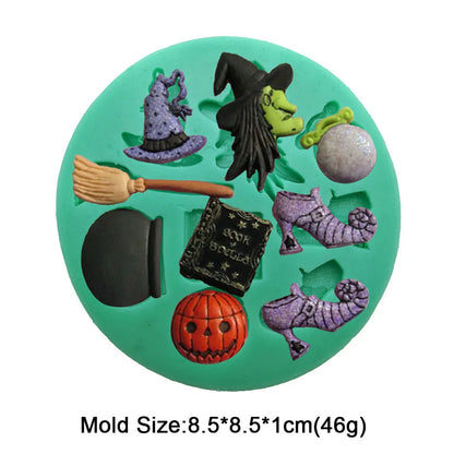 DIY Halloween Decoration Series Fondant Silicone Mold Skull Pumpkin Alphabet Styles Chocolate Sugar Dessert Kitchen Baking Tools