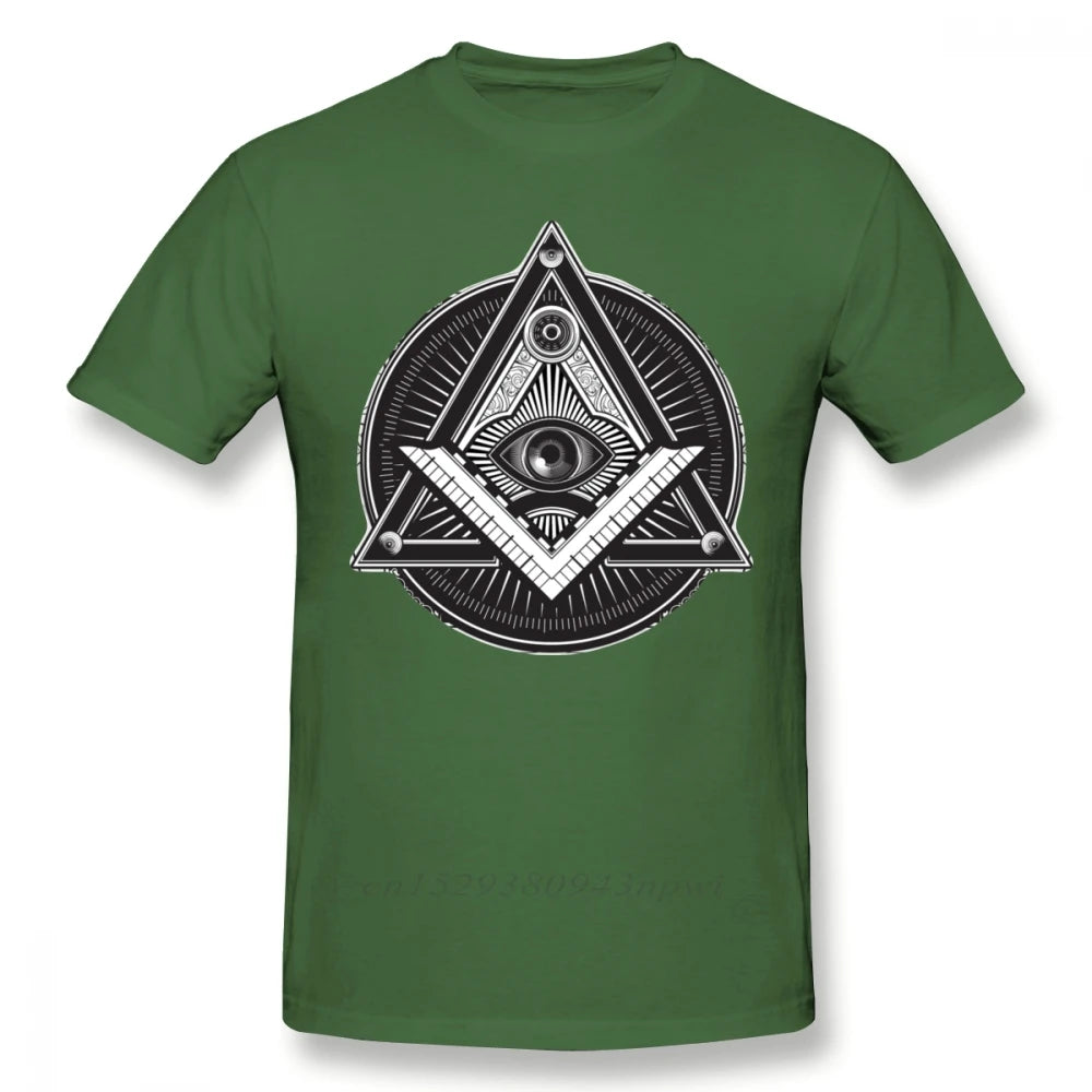 Illuminati T Shirt Illuminati T-Shirt Classic Short Sleeves Tee Shirt Graphic 3xl Male Funny 100% Cotton Tshirt