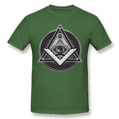 Illuminati T Shirt Illuminati T-Shirt Classic Short Sleeves Tee Shirt Graphic 3xl Male Funny 100% Cotton Tshirt